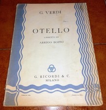 GIUSEPPE VERDI OTELLO SPARTITO PARTITURA PER CANTO E PIANOFORTE RICORDI