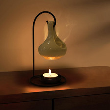 Bruciatore Di Oli Essenziali Sospeso Bianco, Brucia Essenze Ceramica, Aroma Lamp