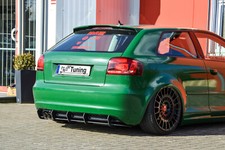 Diffusore attacco posteriore fresato con alette in ABS per Audi A3 S-Line 8P Facelift