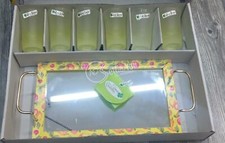 SET DI 6 BICCHIERI DA LIMONCELLO + VASSOIO (23x16 cm) CODICE 1559 CASALINGHI 