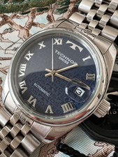 Orologio da polso uomo TECHNOS automatico scheletro retro quadrante romano acciaio inox