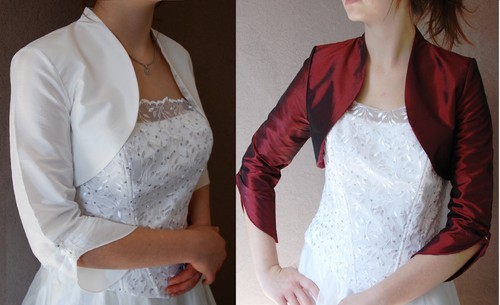 Giacca crema bordo bolero - giacca,
