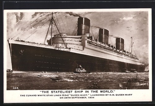 Cartolina queen mary viaggia - queen,