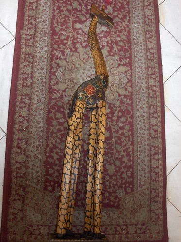 Scultura legno giraffa - scultura,