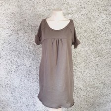 TEZENIS VESTITO A MAGLIA TORTORA BEIGE MANICHE CORTE GIRCOLLO