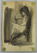 RITRATTO DI UNA SIGNORA VECCHIO QUADRO DIPINTO FIRMATO GILETTI ANNI '60 X19.1