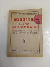 I Discorsi del Duce e la Legge sulle Corporazioni 1934 Ist. Fascista Mussolini