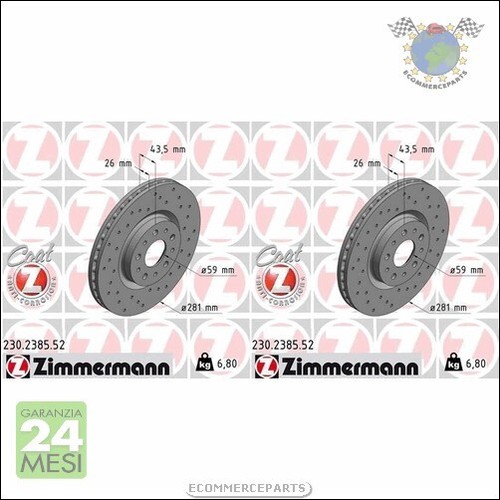Kit dischi freno zimmermann - 2x,