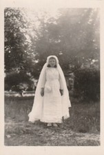 B5 - Foto Photo Fotografia Anni 40 - Bambina Comunione Cresima Sposina