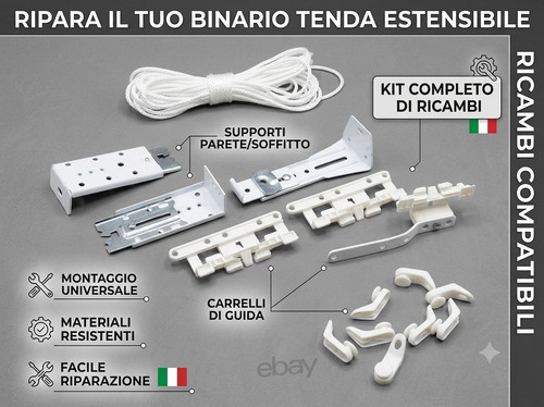 Kit ricambi binario tenda - ricambi,