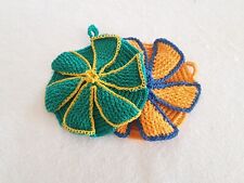 SET 2 presine pesanti cucina artigianali lavorazione ad uncinetto Elica