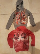 lotto 710bbis stock 2 felpe con cappuccio bimba bambina 7-8 anni