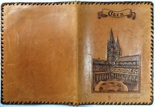 LISEUSE CUIR VINTAGE CLOITRE ABBAYE aux HOMMES CAEN SIGNET BERNADETTE LIVRES