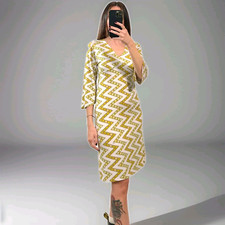 Vintage 90 EMILIO PUCCI Vestito Donna Midi Tricot di  Viscosa Stampa Pucci XS