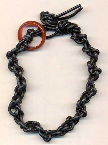 Bracciale cuoio annodato - bracciale,