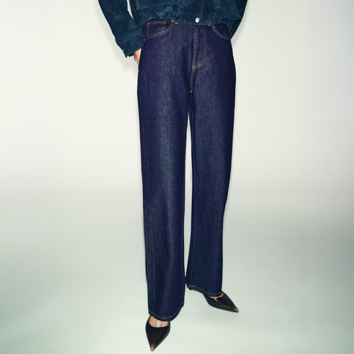 Zara dark wash high - high, rise