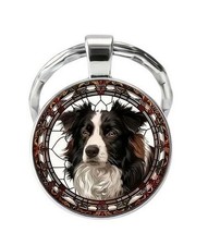 Portachiavi, gioiello borsa cabochon chien pastore Border collie.