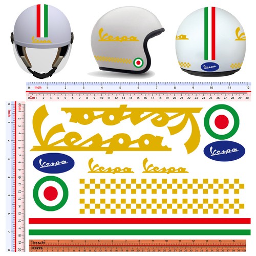 Vespa pvc oro - adesivi, casco