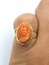 Anello cameo vero - anello, corallo