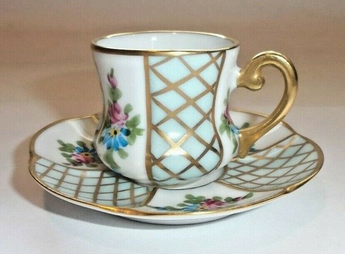 Peint main limoges teacup - peint,