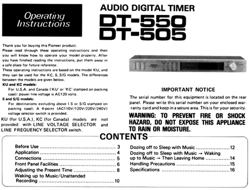 Pioneer 550 dt505 - pioneer,
