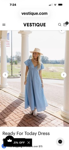 Blue stripe maxi dress - blue,