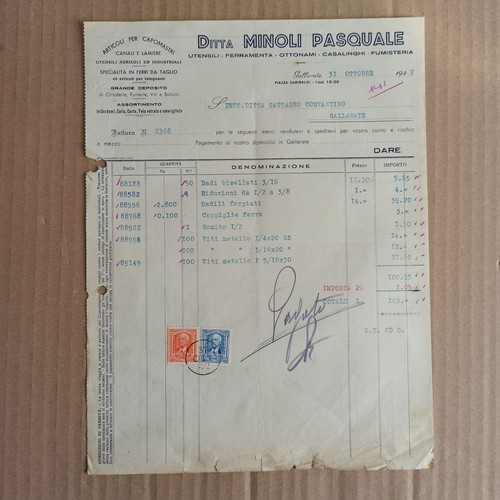 1942 ditta minoli pasquale - minoli,
