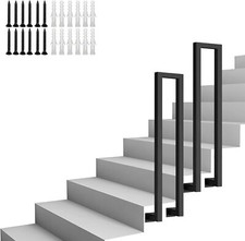 Corrimano per scale con montaggio laterale h.110 cm colore nero