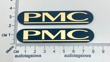 Coppia Distintivi Altoparlanti PMC Logo Inciso Oro Acrilico