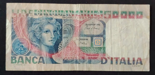 50000 lire volto donna - volto,