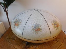 Splendido plaffonier vintage con design cesto di fiori e catene stile art deco