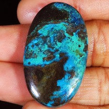 Cabochon Ovale Di Azurite Naturale Sattukaite 75,50 CT 24x41x6 Mm TP329