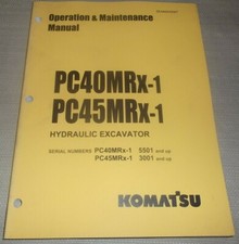 Komatsu PC40MRX-1 PC45MRX-1 Escavatore Operazione & Cura Libro Manual