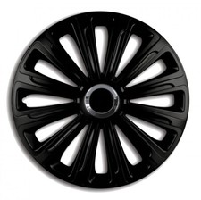 Set 4 Copricerchi 16" Pollici Universali Coppe Copri Ruota Borchie BLACK TREND
