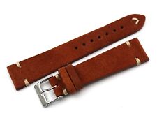 Cinturino Orologi Pelle Scamosciata Marrone Varie Misure Artigianale Unisex New