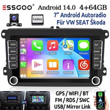 4+64G Android 14 Autoradio Carplay Per VW Golf 5 6 Polo Tiguan Camera GPS BT RDS