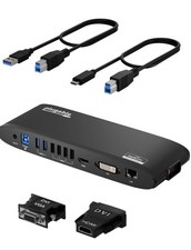 Docking Station Orizzontale Plugabile USB 3.0 Doppio Display 4K con DisplayPort