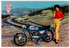A3 CARTOLINA PUBBLICITARIA DUCATI MECCANICA BOLOGNA VIAGGIATA 1961 MOTO