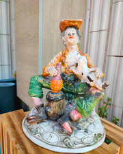 Capodimonte “Signore Ubriaco” Vintage – Statuetta Porcellana – Antiquariato