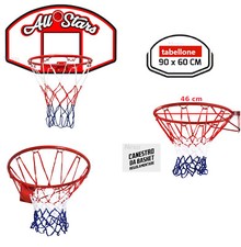 Tabellone Basket da Muro con Canestro REGOLAMENTARE 46 cm Retina Pallacanestro