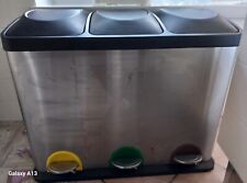 pattumiera raccolta differenziata a pedale con 3 scomparti