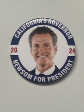 2024 Governatore della California Gavin Newsom per Presidente 3" Pulsante Richiamo Democratico