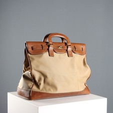 Gucci Borsa da Viaggio Vintage Tela Pelle Italia Anni 70 Originale