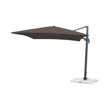 Ombrellone 3x4 In Alluminio Ruotabile Tortora A Braccio Decentrato Palo Laterale