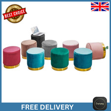 Pouf rotondo in velluto camera da letto ottomana toeletta poggiapiedi accento