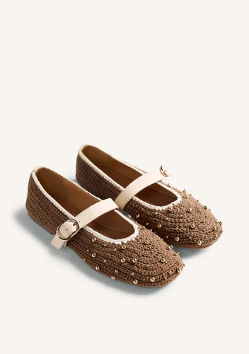 Ballerine pelle uncinetto - ballerine, pelle,