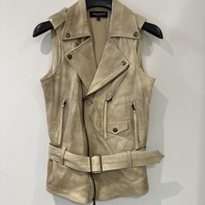 Adele Fado Leather Vest Beige