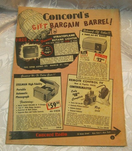 Vintage concord radio catalog - vintage,
