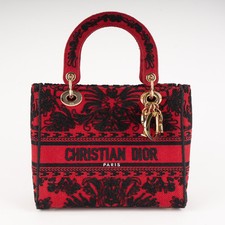 Borsa Lady D-Lite - Ricamo effetto cornucolato rosso e nero