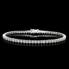 Bracciale Tennis 3mm Taglio Tondo Simulato Diamante 7" Argento Sterling 925 5.00TCW